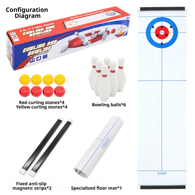 Neues Mini-Curling- und Bowlin – Board Game Electronic Table Bewertung und Preis