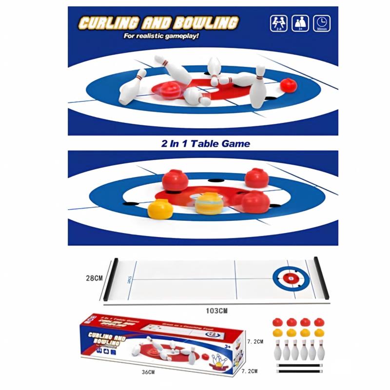 Neues Mini-Curling- und Bowlin – Board Game Electronic Table Bewertung und Preis